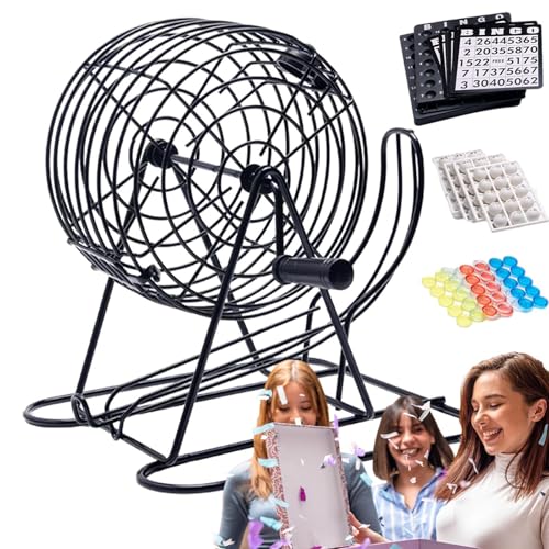 Lotterieball -Maschine Bingo Night Deluxe, langlebige Lotterie -Ball -Bingo -Maschine mit gekrümmtem Riegel, das für Veranstaltungen, Partys und Familienspaß ausgelegt ist. Perfektes interaktives von Generic