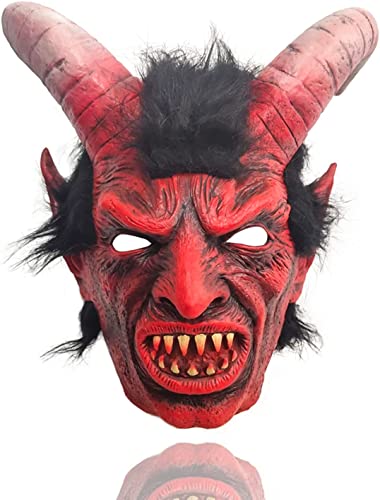 Lucifer Maske Gruseliger Demon Krampus Ziege Kopfbedeckung Erwachsene Cosplay Kostüm Halloween Requisiten von Generic
