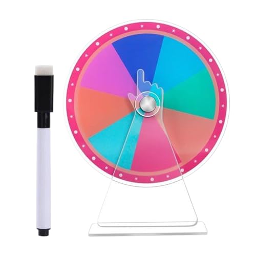Lucky Spin Game Tool - Acrylspielspinner, Tabletop Roulette Wheel | Lucky Draw Spinner mit Marker löschbar, Glücksspielzeug Regenbogenfarbe für Karnevalshandelsmessen Klassenzimmeraktivitäten von Generic