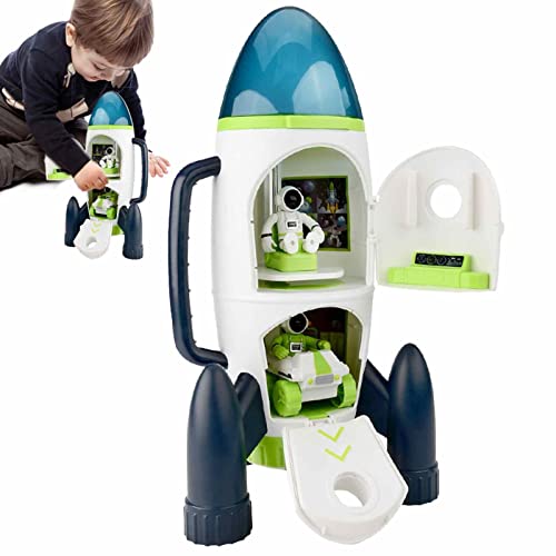 Luft- und Raumfahrt-Raketenbau-Sets – Nachbildung des Raumschiffs, beste Raumspielzeug-Geschenke | Stadtraumstation Mars Erkundung mit Kontrollturm und Figuren d von Generic