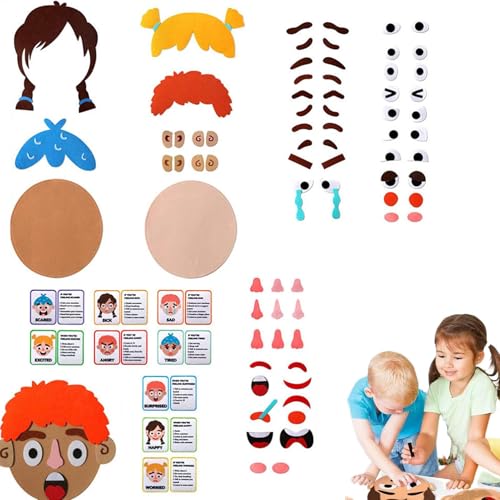 Lustige Gesichter Spiele - Soziales emotionales Lernspielzeug, lustige Make -Gesichter Filz Aufkleber Kit, Interaktion Kinderemotikaufkleber für interaktive Multiplayer für Schule, Park, Auto, Freien, Lustige Gesichter Spiele - Soziales emotionales Lernspielzeug, lustige Make -Gesichter Filz Aufkleber Kit, Interaktion Kinderemotikaufkleber für interaktive Multiplayer für Schule, Park, Auto, Freien, von Generic