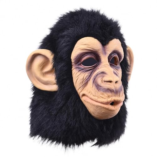 Lustige Tierkopfbedeckung - Affenkostüm, pelziges Schimpansenkostüm | Schimpansen-Onesie-Kostüm, Tiermaske Schwarze Schimpansenmaske für Halloween-Cosplay-Kostüm, Latexmaske für Erwachsene Lustige Tierkopfbedeckung - Affenkostüm, pelziges Schimpansenkostüm | Schimpansen-Onesie-Kostüm, Tiermaske Schwarze Schimpansenmaske für Halloween-Cosplay-Kostüm, Latexmaske für Erwachsene von Generic