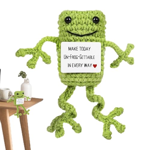 Lustige positive Frösche, positiver Strickfrosch, gehäkelte Plüschpuppe zur emotionalen Unterstützung – Häkeln emotionale Inspiration niedlich Positiv Tasche Puppe Neuheit Lustige positive Frösche, positiver Strickfrosch, gehäkelte Plüschpuppe zur emotionalen Unterstützung – Häkeln emotionale Inspiration niedlich Positiv Tasche Puppe Neuheit von Generic