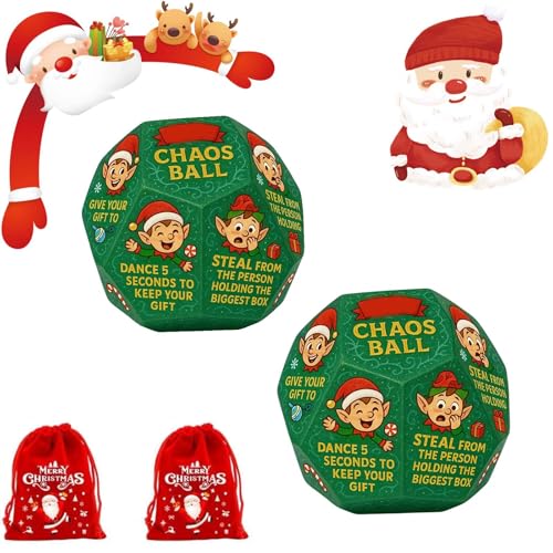 Lustiges Austausch-Partyspiel mit Würfeln, Austauschspiel für die ganze Familie, 12-seitiges lustiges Weihnachtspartyspiel, Weihnachtsstrumpf-Geschenkaustauschwürfel für Männer von Generic