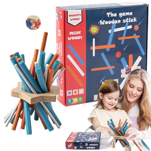 Lustiges Spiel in der Familie, tragbar | buntes Lernspielzeug, lustiges manuelles Herausforderungsspiel für Familienfeiern, Spielzeug aus Holz, Stapelspiel aus Holz von Generic