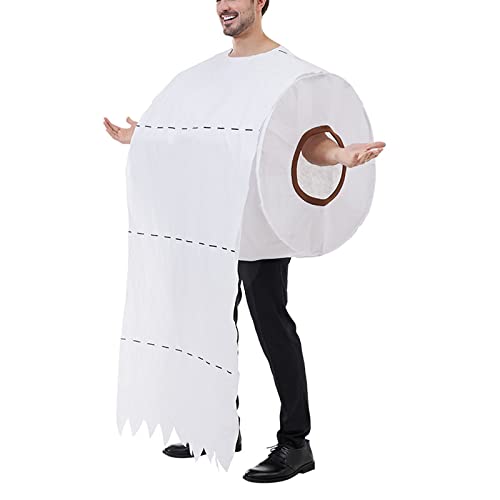 Lustiges Toilettenpapier Cosplay Kostüm für Damen Herren Halloween Verkleidung Kleidung (Weiß, Einheitsgröße) von Generic