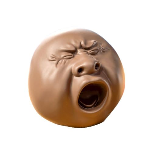 Lustiges gähnendes Gesicht Tee Haustier Wasser spritzt Stress Finger Spielzeug Angst Reduktion Sommer Spielen Zubehör Qmh113 (Brown, 6X6cm) von Generic