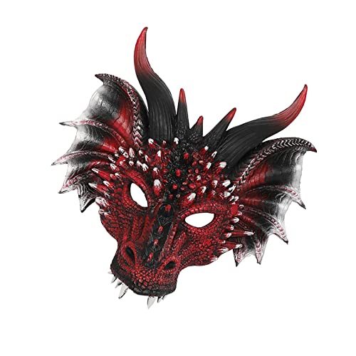 Luxuriöse Drachenkopfbedeckung, Kostüm, Kostüm, Cosplay, Maskerade, Gesichtsmaske für von Generic