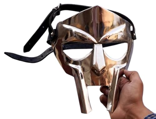 Generic MF DOOM Gladiator Maske Verrückter Bösewicht 18g Legierter Stahl Mittelalter Gesichtsmaske für Erwachsene, Hip-Hop Fans, Costume Enthusiasts von Generic