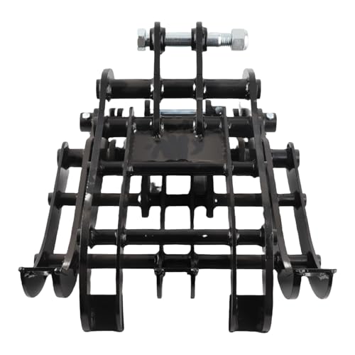 MN Stahlbagger Holzgrabber Greifer, Leistungsstarke Griffleistung für Steine, Baumstämme, Staubhaufen, 120 ° Winkel mit Schnellem Setup, Geeignet für Baustellen, Gärten, Farmen von Generic