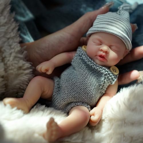 MYREBABY Ganzkörper-Silikonpuppe mit Mikropreemie 7 Zoll Realistische Emma Mini Puppe Wiedergeboren Surprice für Jungen Mädchen von Generic