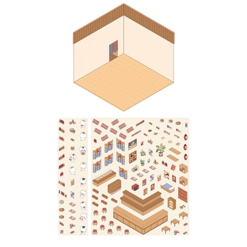 Machen Sie Ihre Eigenen Hausaufkleber – Kleines Hausaufkleber-Set | Scrapbook-Haus-Aufkleber-Effekt | Erstellen Sie Ihre Eigenen Scrapbook-Aufkleber | Kleines Hausaufkleber-Set Für Kinder, Linderung V von Generic