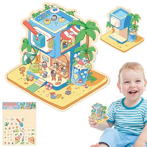 Machen Sie Ihre eigenen Bühnenaufkleber, Miniatur-Hausaufkleber – Cartoon House Sticker 3D-Effekt | Machen Sie Ihre eigenen Bühnen-Abziehbilder, Scrapbooking-Dekorationswerkzeug für Ads Machen Sie Ihre eigenen Bühnenaufkleber, Miniatur-Hausaufkleber – Cartoon House Sticker 3D-Effekt | Machen Sie Ihre eigenen Bühnen-Abziehbilder, Scrapbooking-Dekorationswerkzeug für Ads von Generic