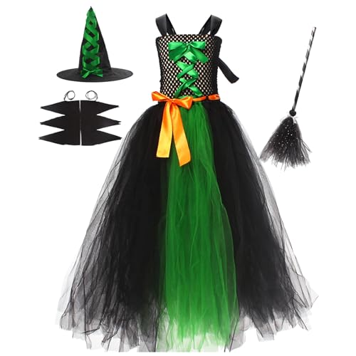 Mädchen Halloween Kostüm Kleid Tutu Netz Tüll Rock mit Hut Ärmeln 4-teiliges Set für Party Fest Karneval #701C Mädchen Halloween Kostüm Kleid Tutu Netz Tüll Rock mit Hut Ärmeln 4-teiliges Set für Party Fest Karneval #701C von Generic