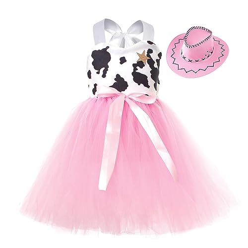 Mädchen Halloween Partykleid ärmelloses Kuh Prinzessin Kostüm Cosplay Outfit mit Hut 2-teiliges Set für Kleinkinder #701C von Generic