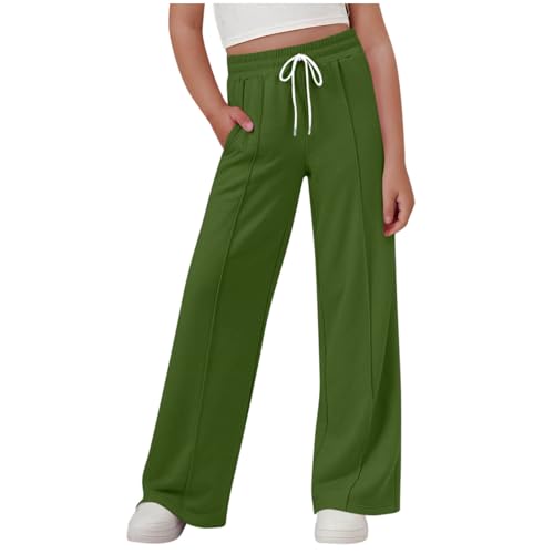Mädchen Jogginghose Jogginghose Sommer Casual Loose Sporthose mit Kordelzug Hohe Taille Weites Bein Jogginghose Fußball Jogginghose von Generic