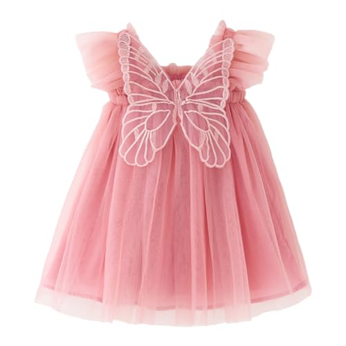 Mädchen Kleid Rock Karneval - Kleinkind Mädchen Fliegenärmel Schmetterling Mit Flügel Tüll Urlaub Party Kostüm Kleid Tanz Party Kleider Kleidung Karneval Party Rock Tutu (5-6 Years) von Generic