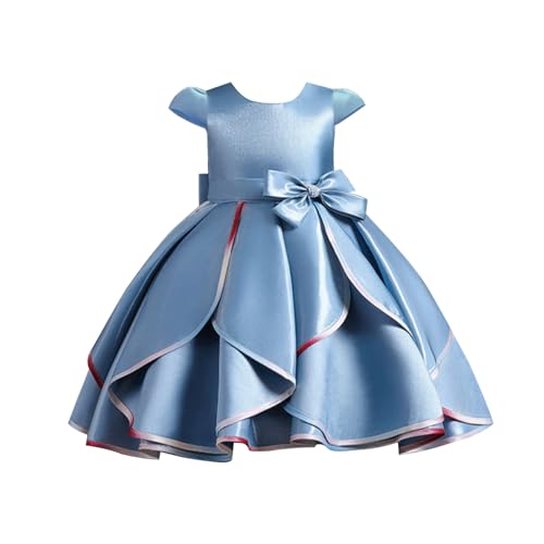 Mädchen Schleife Blumenkleid Rock für Mädchen Sommer Kinder Flugzeug Ärmel Kinder Kleid Bogen Prinzessin Kleid Mädchen Blumenmädchen Festival Party Kleid Karneval Neujahr Party Kleid (Blue, 7-8 Years) Mädchen Schleife Blumenkleid Rock für Mädchen Sommer Kinder Flugzeug Ärmel Kinder Kleid Bogen Prinzessin Kleid Mädchen Blumenmädchen Festival Party Kleid Karneval Neujahr Party Kleid (Blue, 7-8 Years) von Generic