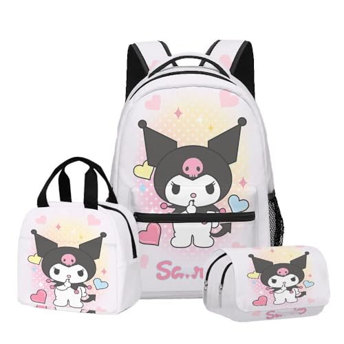 Mädchen Schultasche, niedliche Cartoon-Rucksack DREI Stück Set einschließlich Rucksack, Mittagsetasche, Bleistifthülle(I) von Generic