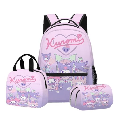 Mädchen Schultasche, niedliche Cartoon-Rucksack DREI Stück Set einschließlich Rucksack, Mittagsetasche, Bleistifthülle(Q) von Generic