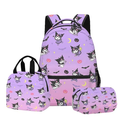 Mädchen Schultasche, niedliche Cartoon-Rucksack DREI Stück Set einschließlich Rucksack, Mittagsetasche, Bleistifthülle(R) von Generic