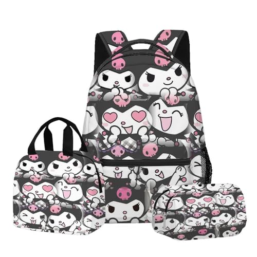 Mädchen Schultasche, niedliche Cartoon-Rucksack DREI Stück Set einschließlich Rucksack, Mittagsetasche, Bleistifthülle(T) von Generic