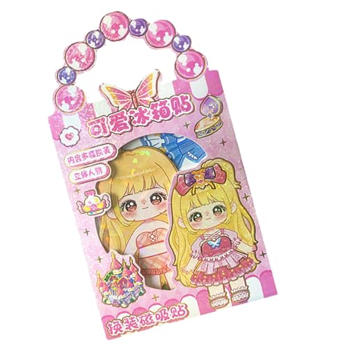 Mädchen-Stickerbuch-Set, Prinzessinnen-Anziehaufkleber | Wiederverwendbare Anziehaufkleber „Prinzessin Mode“-Aktivitätsbuch,Wasserfester Stickerblock zum Thema „Mehrere Outfits“-Stickerbuch für Kleink von Generic