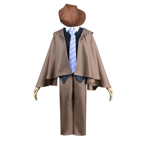 Männer Edogawa Ranpo Cosplay Kostüm Anime Uniform Mantel Outfit Halloween Party (Brown,M) von Generic