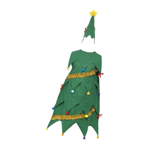 Männer Weihnachtsbaum Kostüm mit Hut Cosplay Weihnachten Anzug Langlebige Dekorative Requisiten Kostüm für Festivals Bühnenauftritt von Generic