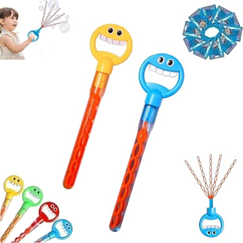 Magischer Seifenblasenstab mit 5 Krallen, 32 Löcher, Smiley-Gesicht, Seifenblasen-Zauberstab mit fünf Krallen, Smiley-Gesicht, Seifenblasenstäbe, Spielzeug mit Nachfüllblasen, Blau + Gelb Magischer Seifenblasenstab mit 5 Krallen, 32 Löcher, Smiley-Gesicht, Seifenblasen-Zauberstab mit fünf Krallen, Smiley-Gesicht, Seifenblasenstäbe, Spielzeug mit Nachfüllblasen, Blau + Gelb von Generic