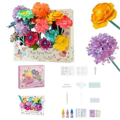 Magisches Blütenblatt-Blumenset, DIY-Bastelset for farbige Papierblumen mit Aquarell-Unschärfeeffekt, kreatives Blumenherstellungs-Spielzeugset for Kunst und Fantasie(1pcs) von Generic