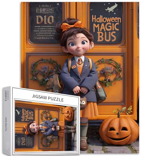Magisches Schuluniform-Mädchen-Puzzle für Erwachsene, Halloween, magischer Schulbus, bunt, DIY-Puzzle, Heimdekoration, Geschenke, Familienpuzzle, perfekt für Spieleabende, 50 x 70 cm Magisches Schuluniform-Mädchen-Puzzle für Erwachsene, Halloween, magischer Schulbus, bunt, DIY-Puzzle, Heimdekoration, Geschenke, Familienpuzzle, perfekt für Spieleabende, 50 x 70 cm von Generic