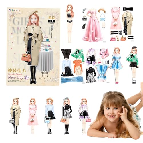 Magnetic Dress Up Dolls - Princess Paper Doll Set, Fun Clothing Matching Game | Princess Paper Doll Outfits, Pretend Doll Set, Interactive Pretend Dolls, Match Clothing Game for Girls von Generic
