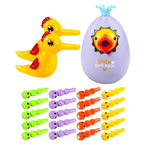 Magnetic Worm Catching Game - Kleinkindmagnetvogelspielzeug | Münzbank Feinmotorik -Spiele | 2+ Jahre Alte Mädchen | montesori Bildungsspielzeuggeschenk Tun Spiele Spiel Kinder Lernen Sensoris von Generic