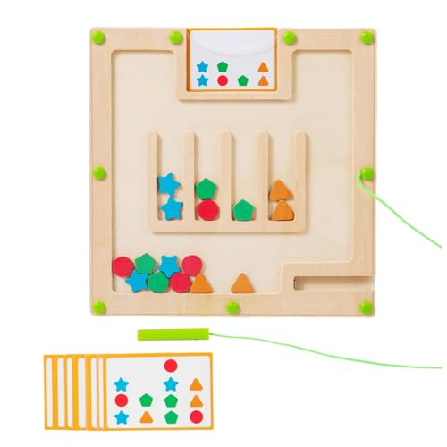 Magnetische Labyrinthtafel für Labyrinth von Farben und Zahlen, magnetische Puzzle-Tafel - 15 doppelseitige Karten, magnetische Farben und Zähllabyrinth - Lerntafel aus Holz mit abbi Formen Magnetische Labyrinthtafel für Labyrinth von Farben und Zahlen, magnetische Puzzle-Tafel - 15 doppelseitige Karten, magnetische Farben und Zähllabyrinth - Lerntafel aus Holz mit abbi Formen von Generic