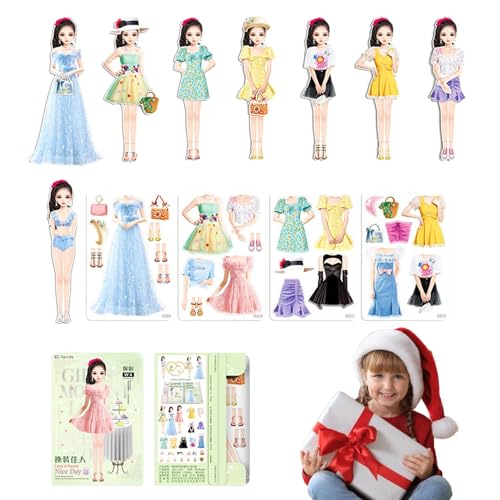 Magnetische Papier-Puppen – Dress Up Fingt Play Set, Mode-Schnitt-Kostüme | DIY Kleiderschrankwechselspiel, kreative Mischung und Kombination, wiederverwendbares Kleidungspuzzle, Cl Stil Magnetische Papier-Puppen – Dress Up Fingt Play Set, Mode-Schnitt-Kostüme | DIY Kleiderschrankwechselspiel, kreative Mischung und Kombination, wiederverwendbares Kleidungspuzzle, Cl Stil von Generic