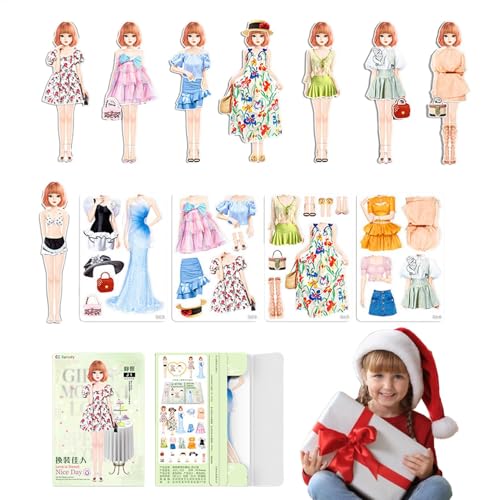 Magnetische Papier-Puppen – Dress Up Fingt Play Set, Mode-Schnitt-Kostüme | DIY Kleiderschrankwechselspiel, kreative Mischung und Kombination, wiederverwendbares Kleidungspuzzle, Cl Stil Magnetische Papier-Puppen – Dress Up Fingt Play Set, Mode-Schnitt-Kostüme | DIY Kleiderschrankwechselspiel, kreative Mischung und Kombination, wiederverwendbares Kleidungspuzzle, Cl Stil von Generic
