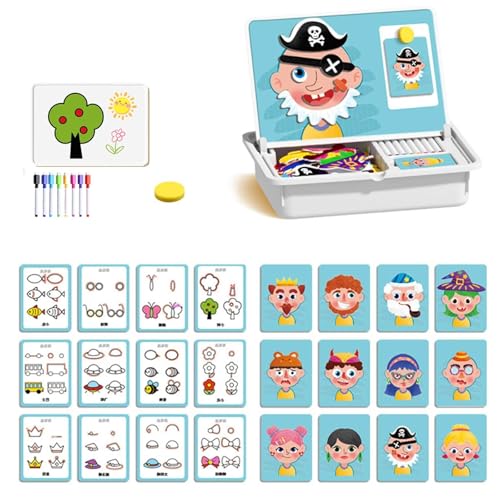 Magnetische Puzzles, Face Dress Up Reisespiel, doppelseitiges pädagogisches Lernspielzeug, 2025 neues magnetisches Mathe-Meisterset, sicher und langlebig, fördert Kreativität und Lernen(Characters) von Generic