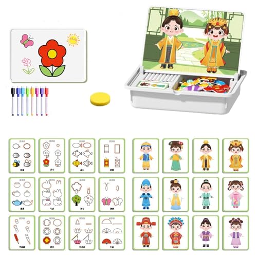 Magnetische Puzzles, Face Dress Up Reisespiel, doppelseitiges pädagogisches Lernspielzeug, 2025 neues magnetisches Mathe-Meisterset, sicher und langlebig, fördert Kreativität und Lernen(Costume) von Generic