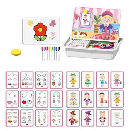 Magnetische Puzzles, Face Dress Up Reisespiel, doppelseitiges pädagogisches Lernspielzeug, 2025 neues magnetisches Mathe-Meisterset, sicher und langlebig, fördert Kreativität und Lernen(Women) von Generic