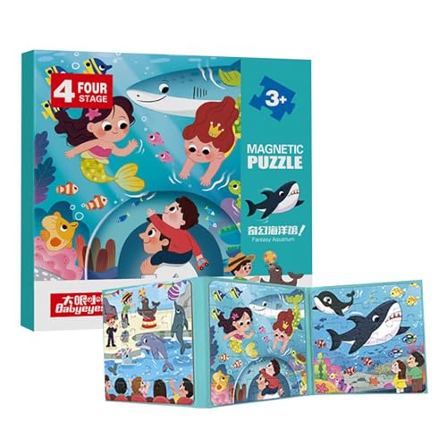 Magnetische Puzzles, Reisepuzzle für Kinder - Reise-Puzzlebuch, magnetische Puzzles für Reisen, Aktivitäten auf der Straße, Spielzeug für Reisen auf der Straße für Kinder von 2-6 Jahren von Generic