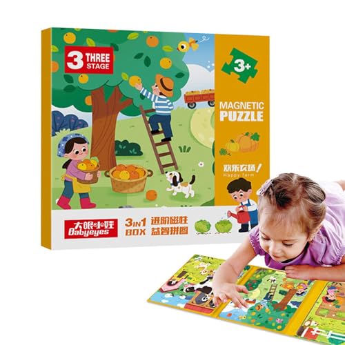 Magnetische Puzzles für magnetische Puzzles für Puzzles | Reisepuzzle, Spielzeug für unterwegs, magnetische Puzzles für und Mädchen von 2 bis 6 Jahren von Generic