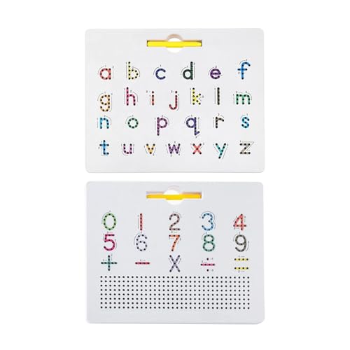 Magnetische Tafel zur Nachverfolgung von Buchstaben, Magnettafel zur Nachverfolgung des Alphabets, Schreib- und Lernspielbrett, 2-in-1, Lernspielzeug mit Stielbuchstaben von Generic