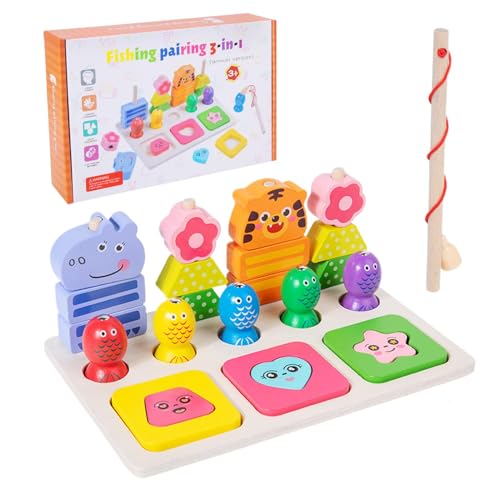 Magnetisches Angelset aus , pädagogisches Spielzeug für Kleinkinder, Set + Stapelblöcke, Spielzeug zur Förderung der Hände und der Koordination von von Generic