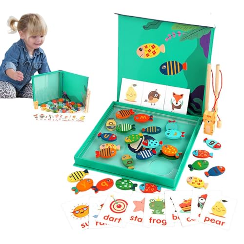 Magnetisches Angelspielzeug, magnetisches Angelspiel, Rechtschreibspielzeug, Alphabet-Spiele, Lernspielzeug, Buchstabenspiele, Angelspiel aus Holz, Feinmotorikspielzeug, Lernaktivitäten Pr von Generic