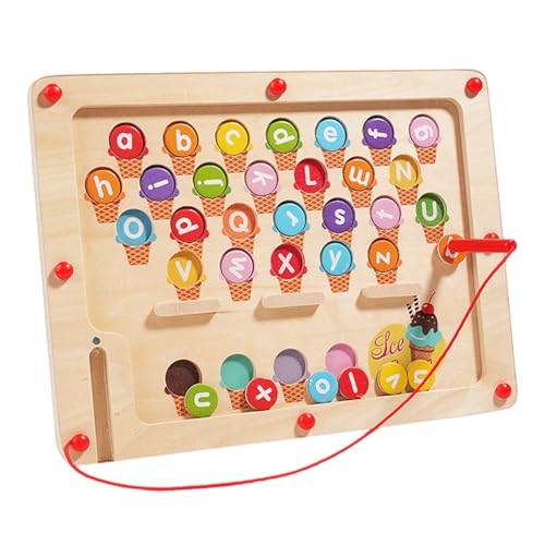 Magnetisches Farblabyrinth, Magnettafel für Kleinkinder, Alphabet-Tabelle mit Farbnummern aus Holz, Feinmotorik, Vorschule, Reisebedarf von Generic