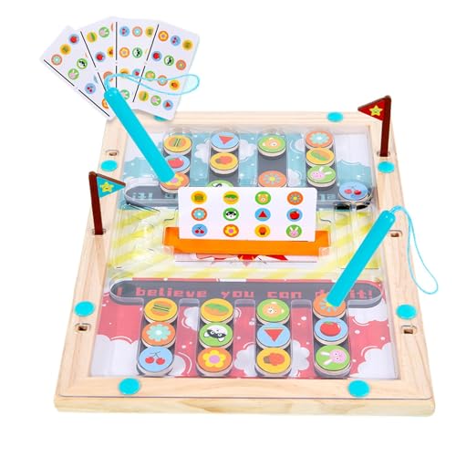 Magnetisches Labyrinth-Spielzeug | Lernspielzeug Magnetisches Spielzeug - Holzpuzzle Feinmotorikspielzeug, Labyrinth-Labyrinth mit farblich abgestimmten Perlen für Kinder über 3 von Generic