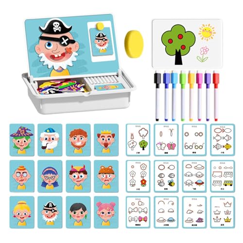 Magnetisches Puzzle | magnetisches Spiel mit Gesicht zum Gestalten | Lernspiel STEM Feinmotorik | Geschenk Geburtstag Reise Haus Kindergarten 3 6 Jahre von Generic