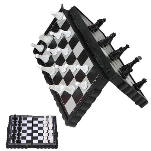 Magnetisches Schachbrettspiel – Tragbares pädagogisches Schachspiel, pädagogisches Schachspielspielzeug | Robustes und wiederverwendbares Schachbrettspiel mit Aufbewahrungstasche, Schachspiel für Fami von Generic