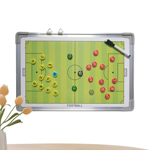 Magnettafel für Fußballtraining | abwischbare Strategie-Tafel mit 2 Markern, tragbar zum Üben und Wachstum von Spielern von Generic